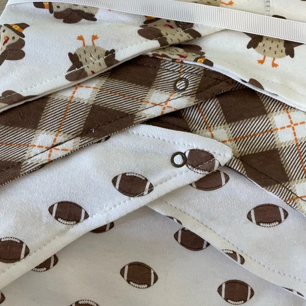 Hudson Baby Thanksgiving Theme Bibs and Hats Set 0-6 Months